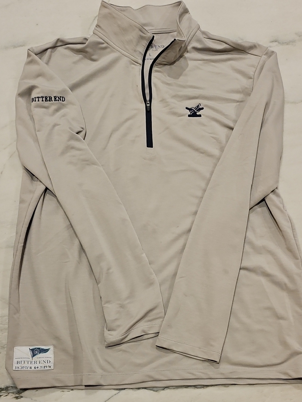 Bitter End Men's Light Gray Quarter-Zip Pullover
